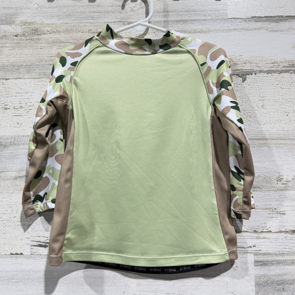 Stonz Sun Shirt Boys 2T Green Camo UPF 50 Rash Guard Gorpcore NWT